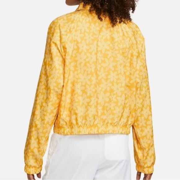 Nike Sports Daisy Woven Yellow Floral Houndstooth windbreaker Jacket Sz-L. DD5 - Picture 3 of 16